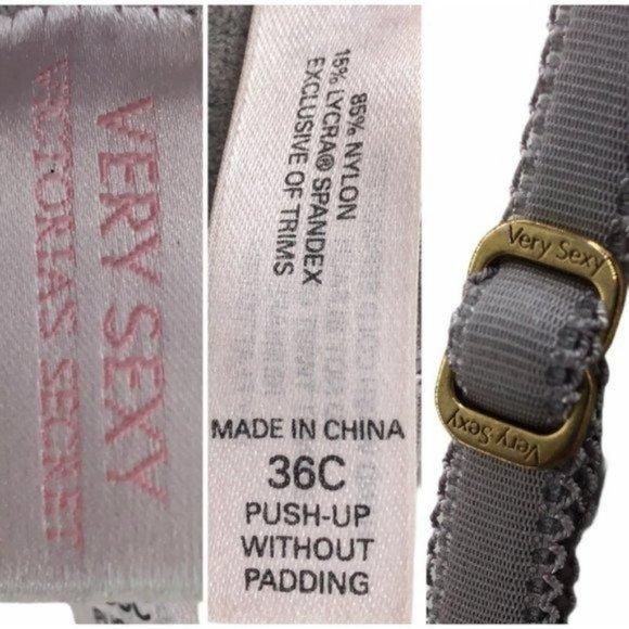 Victoria's Secret (36C) Padless Push Up Bra Lace - Picture 4 of 4